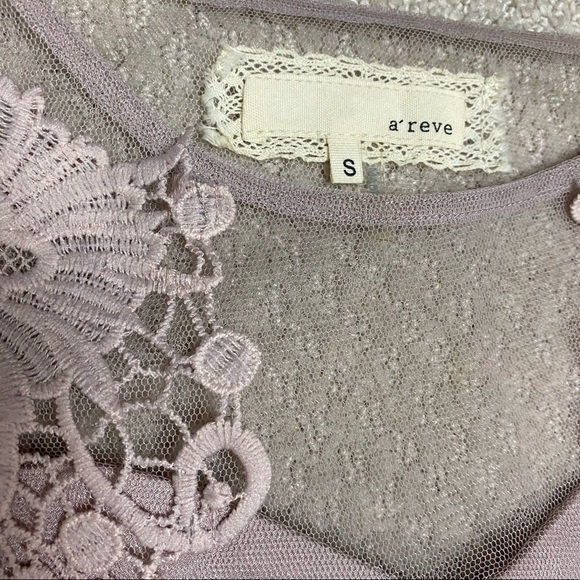 A’Reve Light Lilac Chiffon Floral Lace Dress Sz S - Picture 9 of 11